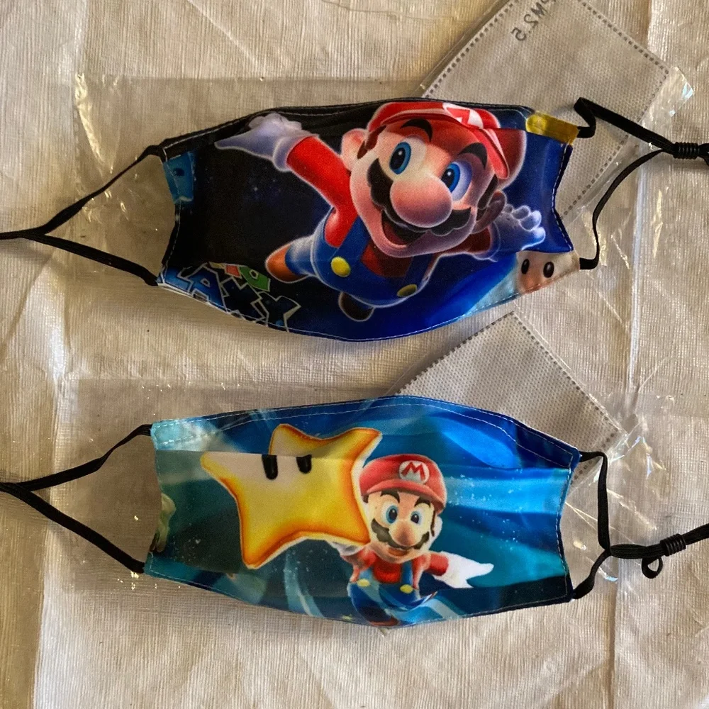 Two Mario Galaxy Themed Face Masks New